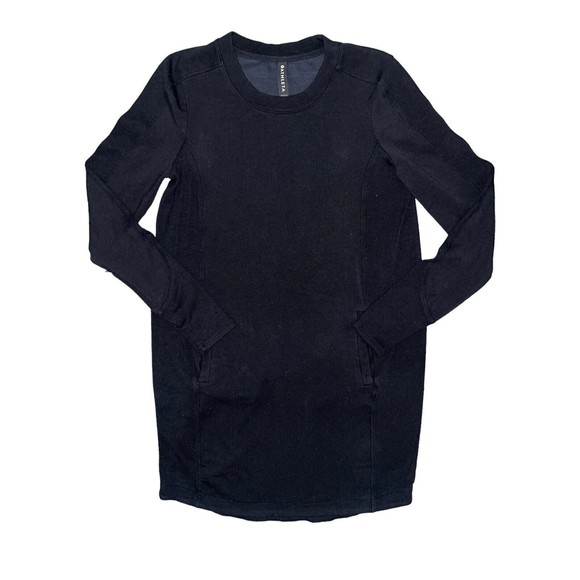 ATHLETA Balance Dress ST Small Tall S T | Black Sweatshirt Dress - Picture 2 of 7